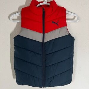 Puma Vest Puffer Youth Kids Size XS Blue Red Gray Girls or Boys